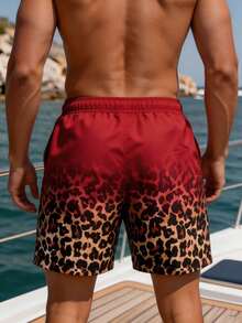 Manfinity Swimmode 男士抽繩豹紋沙灘短褲 - 彩色 - 查看 8