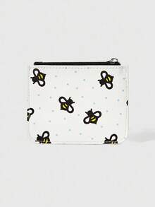 ROMWE Kawaii Honey Polka Dot Printing Multi-Layer Storage Card Bag, Push Card Storage - White Black - View 4