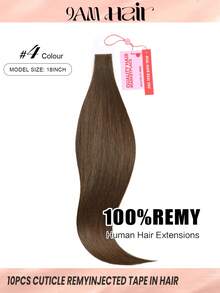 Tóc nối bằng băng dính vô hình Cuticle Remy liền mạch tiêm thủ công chất lượng chuyên nghiệp tóc người nguyên chất tóc nối bằng băng dính vô hình tóc người tự nhiên màu đen 10 chiếc 25g tóc thẳng băng dính băng dính tóc nối - S4 - Xem 2
