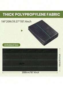 1 Roll 1 Meter X 20 Meters/39.37 Inches X787.4 Inches Garden Landscape Isolation Ground Cover Garden Planting Bed Lawn Carpet - Black - View 12