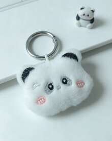 POKOJA LAND Llavero de peluche de panda lindo - Accesorio de bolso con encanto de dibujos animados suave, regalo para niñas - Blanco - Ver 11
