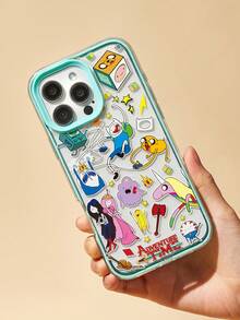 ADVENTURE TIME X SHEIN 卡通圖案青色手機殼，防摔保護 iPhone13-17 手機殼 - 彩色 - 查看 3