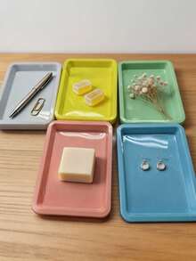 50 Brand-New Plastic Art Trays, 5-Color Sensory Activity Trays, Sand Trays, Handicrafts Classification Trays, DIY Painting And Beading Trays, Household Items, Dimensions: 9.64*7.28*0.9 Inches, Multi-Purpose Art Classification Trays, Plastic Material, Highly Suitable For Painting, Beading, DIY Projects And Classroom Use. - Multicolor - View 7