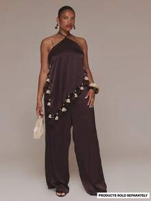 MUSERA Curve Brown Low Rise Straight Fit Pants Trousers Only Spring Summer Vacation Holiday Elegant Evening Sexy Un Roma - Olive Green - View 1