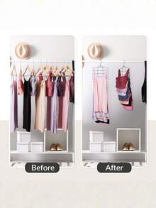1 Pack Tank Top Hanger, Space-Saving Bra Hanger For Closet Organization Bag, Hanging Bra Organizer Vest, With 8/16 Hooks, Metal Closet Organizer And Storage, Small Space Solution - Silver - View 2