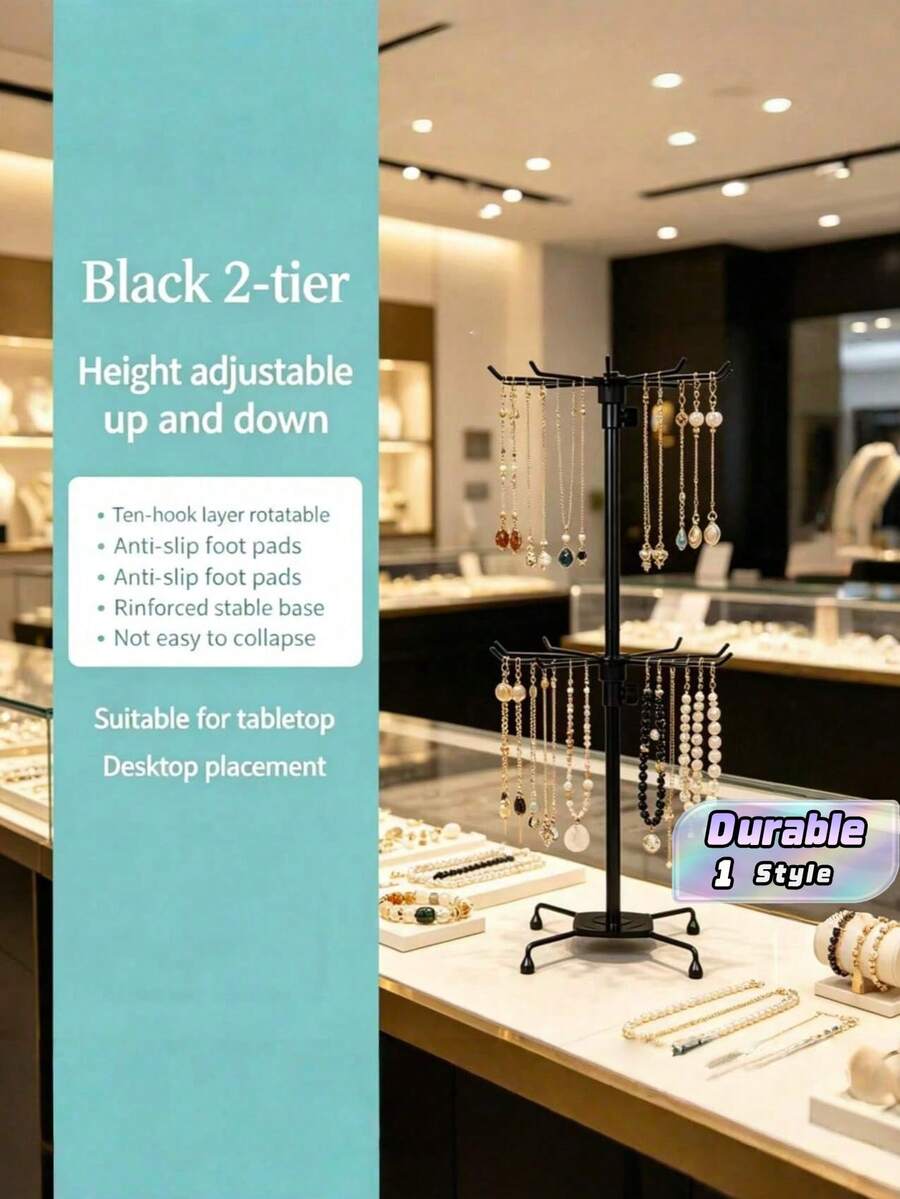 Sock Display Racks, Scarf Display Racks, Hat Display Racks, Glove Display Racks, Mask Display Racks, Jewelry Display Stands, Hooks, Rolling Rotating Floor Racks, Back-To-School Essentials - Black - View 1