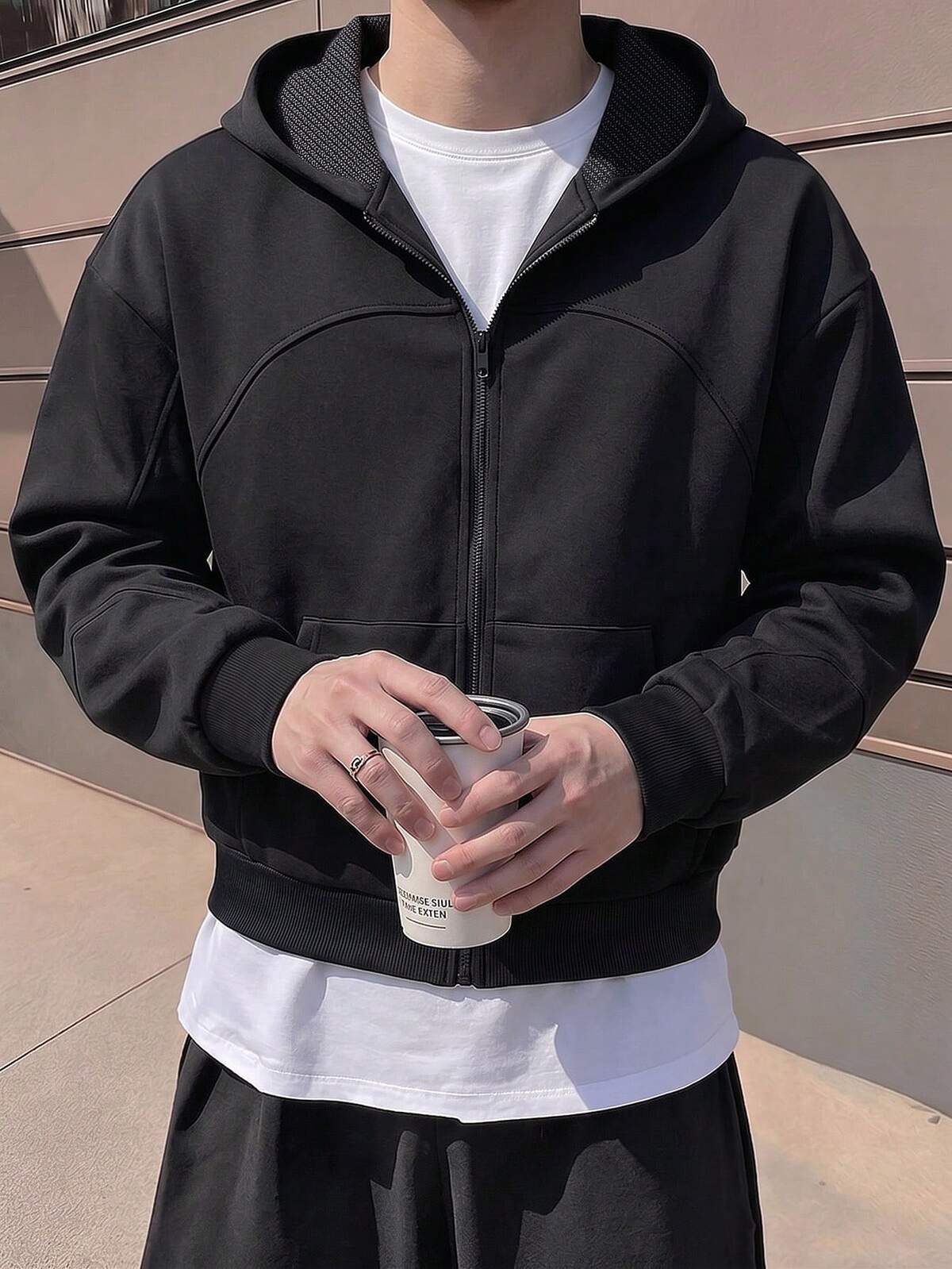 Manfinity Hypemode sweat-shirt à capuche zippé décontracté pour hommes, style de rue. Manches longues, idéal pour l'automne, le printemps à l'été, l'été, les vacances, le style vintage, les sorties, les fêtes, les festivals. Cadeau pour mon petit ami. 8