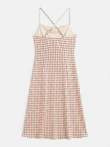 lacRébo Red And White Polka Dot Spaghetti Strap Midi Dress Cute Summer Evening Out Garden Party Tea Party French Romantic - Apricot - View 7