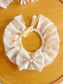 PETSIN 1 Buah Syal Hewan Peliharaan Tulle Motif Bunga Segar dengan Pita, Celemek Air Liur Lucu untuk Anjing Kecil dan Kucing Teddy - MultiWarna - View 20