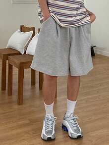 DAZY Men's Grey Elastic Waist Casual Shorts - Grey - View 5