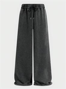 Athstrex Men's Summer Casual Loose Plus Size Sweatpants Plain Grey Acid Wash Distressed Holiday - Grey - View 7