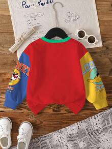 LOONEY TUNES X SHEIN Young Boy Cartoon Print Long Sleeve Sweatshirt - White - View 2