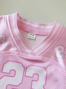SHEIN 女嬰可愛休閒街頭時尚字母印花衛衣 + 紅色碎花裙 2件套 - 彩色 - 查看 6