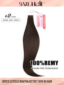 Tóc nối bằng băng dính vô hình Cuticle Remy liền mạch tiêm thủ công chất lượng chuyên nghiệp tóc người nguyên chất tóc nối bằng băng dính vô hình tóc người tự nhiên màu đen 10 chiếc 25g tóc thẳng băng dính băng dính tóc nối - S2 - Xem 2