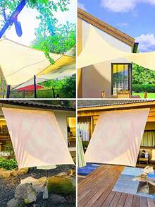 1pc Premium Rectangular Shade Sail Canvas | Durable Polyester Outdoor Shade Fabric, Waterproof & UV-Resistant, Ideal For Patio, Garden & Backyard, Multiple Sizes Available - 2*3M - View 2