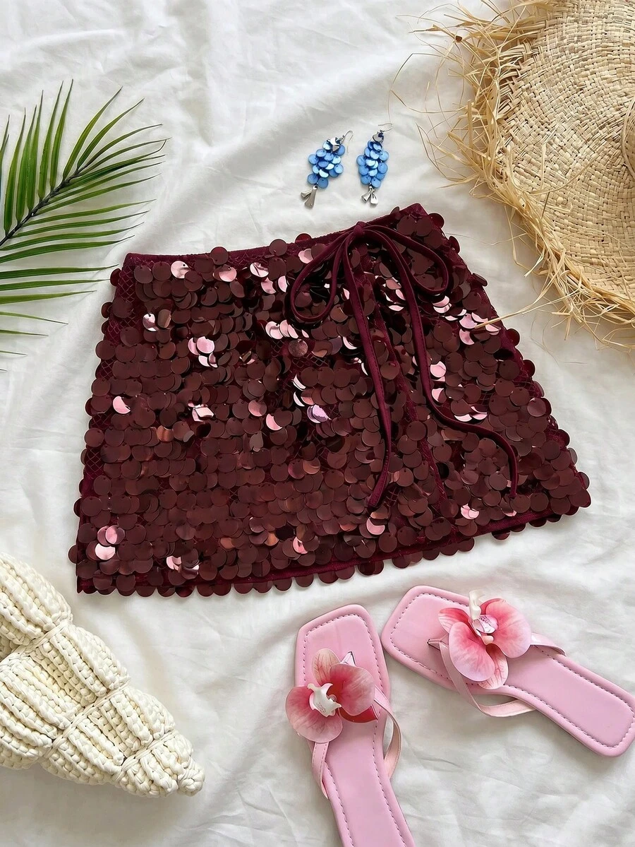 Soleia New Vacation Sexy Low-Waist Sequin Skirt Bohemian, Boho, Vintage ...