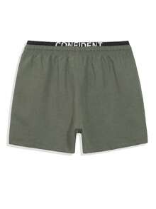 Surfspeed Men's Green Minimalist Pattern Drawstring Waist Vacation Beach Shorts Holiday / Vacation / Beach / Hawaii / Tropical / Swim /  Bathing - Army Green - View 5
