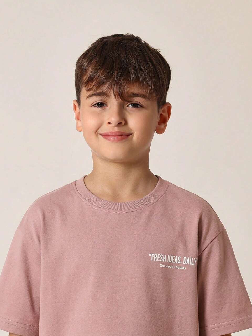 Camiseta de Manga Curta com Gola Careca e Estampa de Limão Positano para Meninos, Camiseta Gráfica Fresca de Veraneio Cítrica para o Dia a Dia