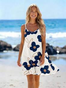 Sylviya Women's Printed Mini Ruffle Hem Cami Dress - Multicolor - View 5