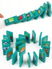 POKOJA LAND Permainan Mencocokkan Buah & Hewan dari Kayu, Mainan Puzzle Domino untuk Meja, Permainan Edukasi Pengembangan Kognitif Logika, Permainan Otak, Permainan Kayu - MultiWarna - View 4