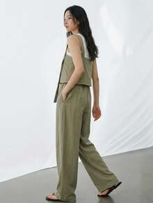 FRIFUL Women's Simple Solid Color Jumpsuit, Casual And Fashionable For Everyday Wear Jumpsuit Lounge Sets For Women - Green - View 15
