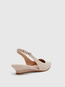 CUCCOO BIZCHIC Sepatu Wanita Musim Semi Musim Panas Nyaman Ujung Lancip Tumit Rendah Belakang Gesper Kosong Sepatu Datar Wanita Sepatu Harian untuk Komuter Kencan - Aprikot B - View 5
