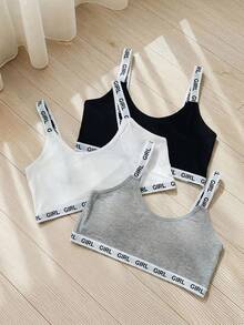 SHEIN Yoga 3pack Letter Tape Bralette Sports - Multicolor - View 1