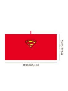 SUPERMAN X SHEIN 1件卡通海綿印花浴巾、沙灘巾，可用於海灘、游泳巾 - 紅色 - 查看 2