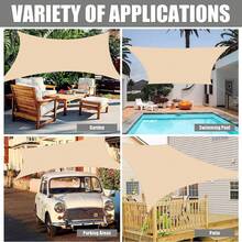 1pc Waterproof Sun Shade Sail, Outdoor Canopy, Garden Sunshade Cloth, Rectangular Shape, Suitable For Balcony, Yard, Parking Lot, Swimming Pool - 1pc shade cloth - View 9