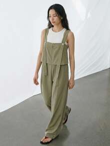 FRIFUL Women's Simple Solid Color Jumpsuit, Casual And Fashionable For Everyday Wear Jumpsuit Lounge Sets For Women - Green - View 16