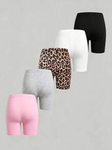 5 Sets Cute Girls Legging Fabric Machine Washable Smooth Skin Friendly Comfortable Fit - Multicolor - View 2