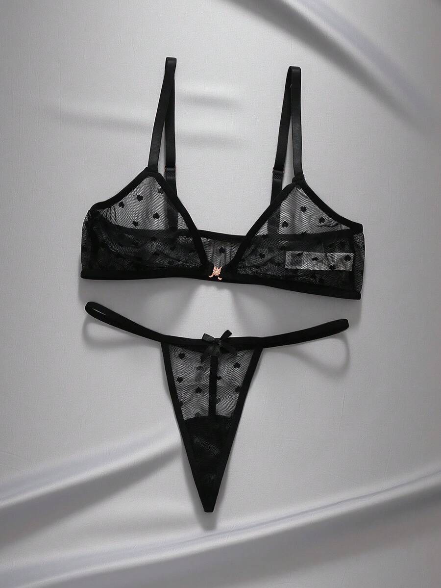 EmpressEnvy Women's Sheer Mesh Sexy Lingerie Set - Black - View 1