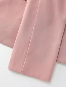 Lumivelle 女款極簡通勤素色披肩領西裝外套 - 粉色 - 查看 7