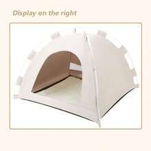 Breathable Fabric Rabbit Tent Bed, Portable Foldable, Indoor/Outdoor Rabbit Cage Decor, Khaki Small Pet Resting House - Multicolor - View 13