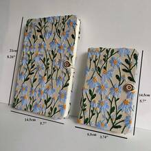 Cuaderno de cuadrícula en blanco para bordado en tela A5 A6, diario de vuelta a la escuela - Beige - Ver 5