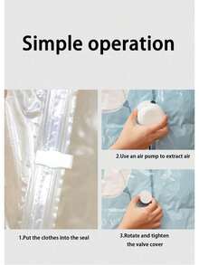 Thickened Vacuum Storage Bags With Hand Pump, Airtight Reusable Compression Bags For Quilt Bedding Down Jacket Closet Dorm Storage,Ideal For Comforters, Blankets, Down Coats, Sweaters, Pillows; Great For Home, Dormitory, Apartment, Moving And Travel. - View 10