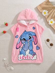 Cozy Pixies Vestido de playa con capucha y estampado de dibujos animados para niña bebé - Multicolor - Ver 1