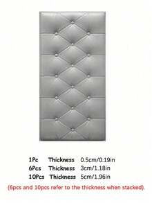 SHEIN 13.77*27.55英寸 3D 压花泡沫墙纸，仿皮革纹理，柔软有纹理（厚度 0.4 厘米/0.16 英寸），自粘泡沫墙贴，房间装饰墙面装饰墙贴 - 彩色 - 查看 23