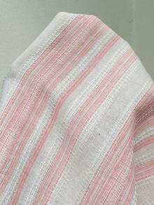Sunnyshic Women's Spring/Summer Pink Striped Fabric Long Pants, Low Waist Side Tie Straight Leg Retro Casual Cute Vacation Beach Home Daily Versatile - Pink - View 8