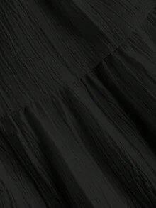 SHEIN EZwear 大尺碼休閒極簡風裙子，適合秋冬季節 - 黑色 - 查看 4