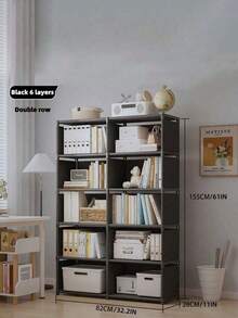 Estantería de almacenamiento, de piso a techo, uso doméstico simple, gabinete de almacenamiento de varias capas para sala de estar, estantería, gabinete de almacenamiento de esquina de pared - Multicolor - Ver 6