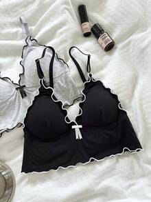 Napfluff 2件組 女款荷葉邊蝴蝶結裝飾內衣內衣套裝 - 彩色 - 查看 6