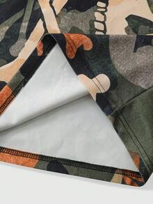 ROMWE MEN Street Life Men's Skull Camouflage Loose Fit Polo Shirt - Multicolor - View 6