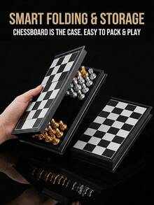 MINKOJA MINKOJA 可折叠磁性国际象棋套装 - 两种款式（黑白）（金银） - 便携式旅行棋盘游戏。馈赠亲朋好友的理想之选。 - 摺疊國際象棋 - 查看 3