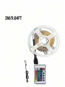 1-30م شريط إضاءة LED RGB 5 فولت مع وحدة تحكم عن بعد، شريط إضاءة LED لاصق ذاتي التلصيق مع 16 لون متغير و4 أوضاع ديناميكية، مناسب لإضاءة الغرف والتلفزيون والمطبخ والحفلات والبار والممرات - متعدد الألوان - مشاهدة 16