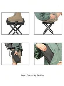 Outdoor Folding Chair, Portable Stool Ideal For Camping, Travel, Vacation, And Fishing, With Adjustable Zipper Small Stool - Multicolor - View 3