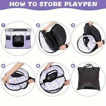 1pc Pet Playpen For Large Dogs, Dog Playpen For Medium Large Dogs/Puppy/Cat/Rabbit/Chick Wit, Cat Playpen Puppy Kitten Playpen Portable Dog Exercise Kennel Indoor Pet Animal Playpen Dog Cat Crate For Outdoor Travel Camping, With Storage Bag - Multicolor - View 8