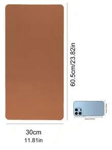 Alfombrilla de ratón de cuero simple color amarillo-marrón con diseño de uñas para publicidad, para computadora portátil y oficina de juegos - Marrón amarillento - Ver 3