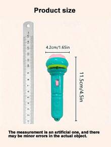Teckwe Flashlight, With 24 Pattern Projections, Including 3 Cards, A Toy Lamp That Can Project Patterns. Multiple Patterns, Suitable As Birthday Or Christmas Gifts (Card Colors Are Random); The Product Is Powered By Button Batteries. - Multicolor - View 3