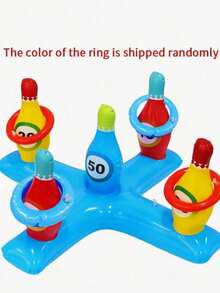 1 Inflatable PVC Bowling Toy, Children's Throwing Game Set, Parent-Child Interactive Swimming Pool Games, Family Fun Inflatable Swimming Pool Beach Outdoor Toys, Fun Outdoor Gifts For Children - Multicolor - View 12